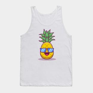 Cute Pineapple Wearing Glasses Tank Top